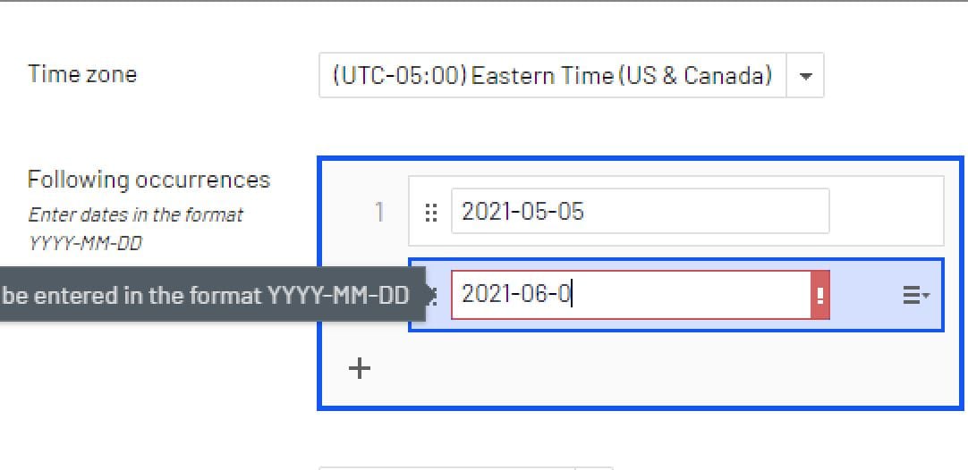 Example of string list validation