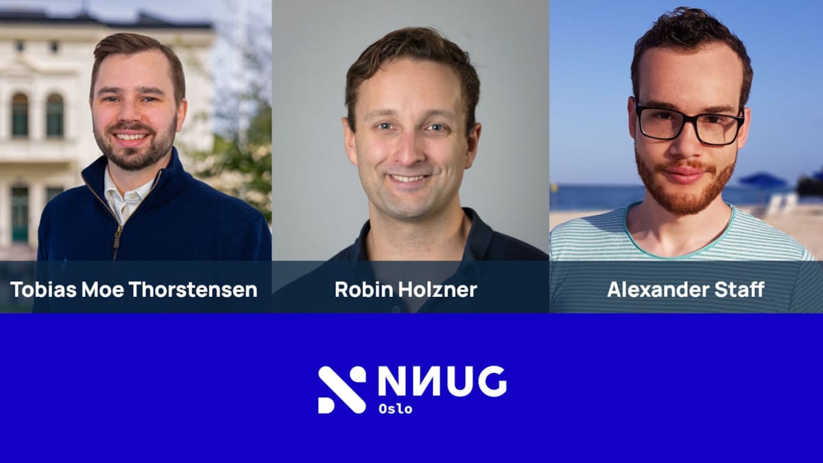 Bilde av tre ny styremedlemmer til NNUG