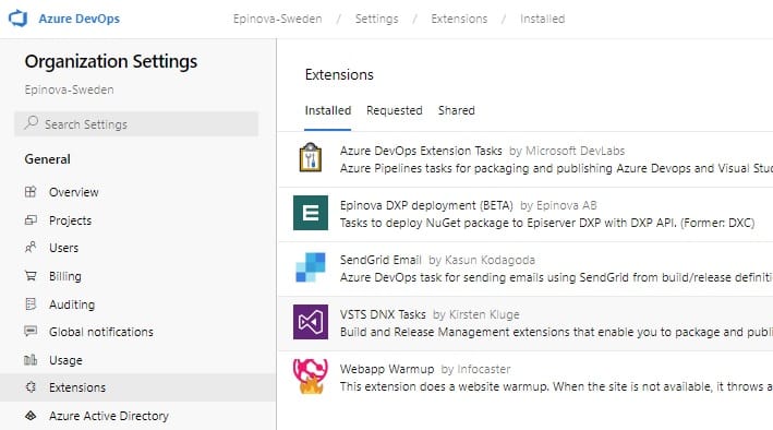 Epinova DXP deployment extension