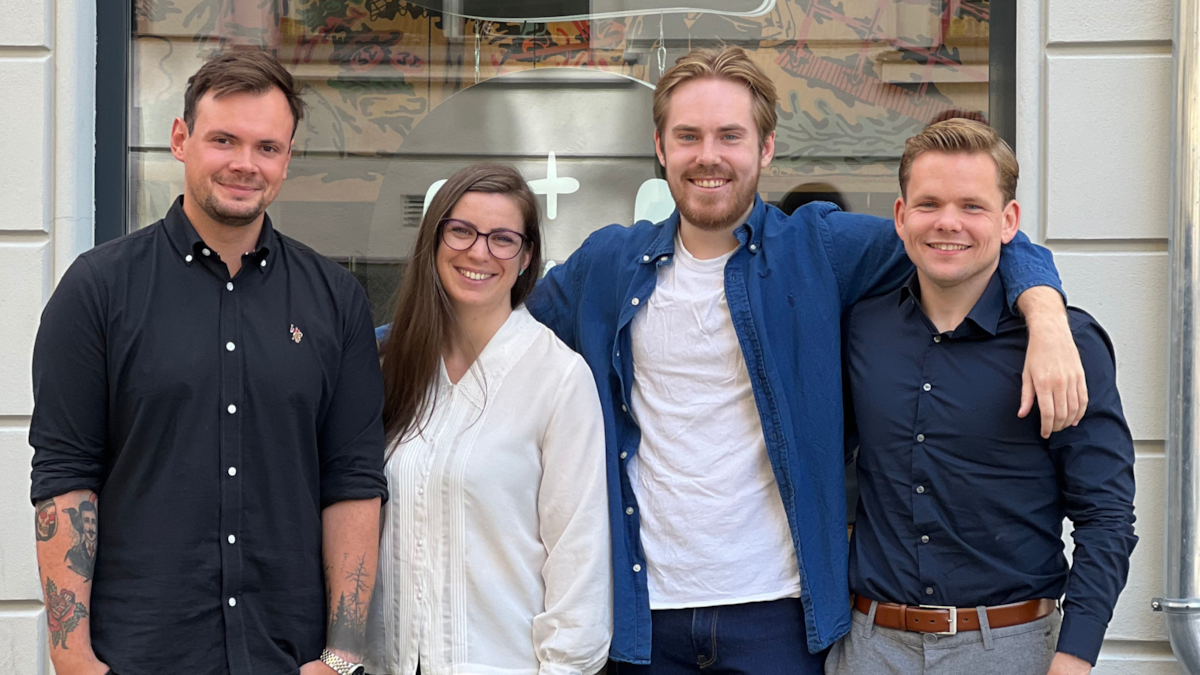 Bilde av Epinova Academy 2022, fra venstre: Martin Lexberg, Julie Kvarme Johansen, William Nerem og Martin Brandal