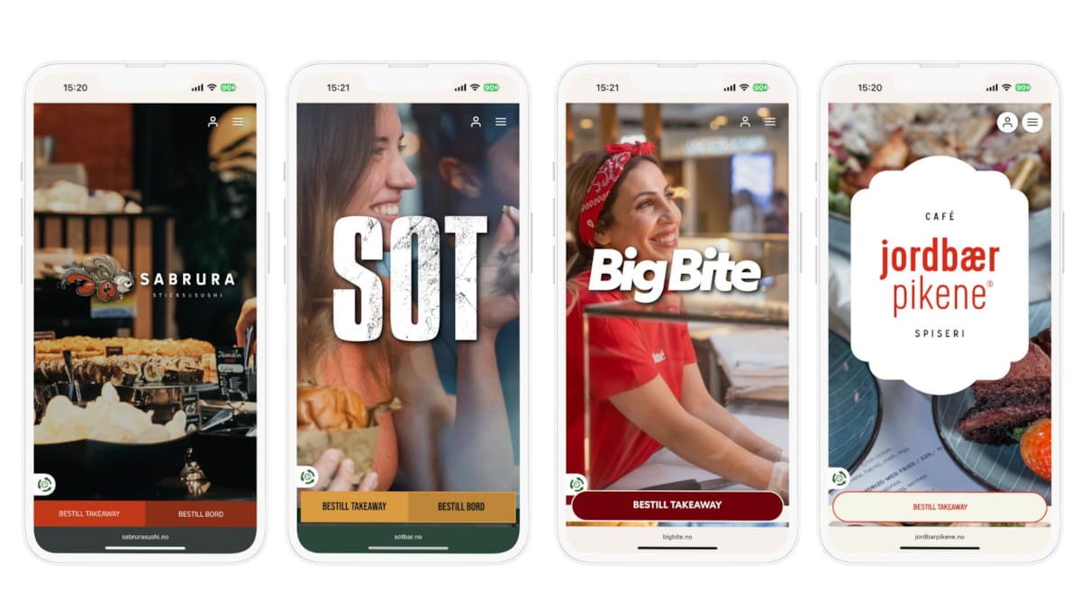 Mockup av mobilvisninger