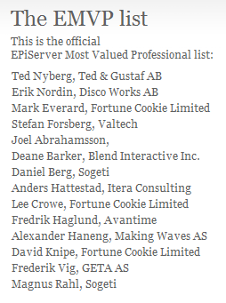 The EMVP list