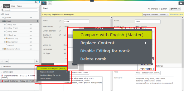 Comparing page language versions in EPiServer 7