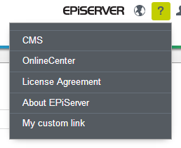 Custom link in global help menu in EPiServer 7