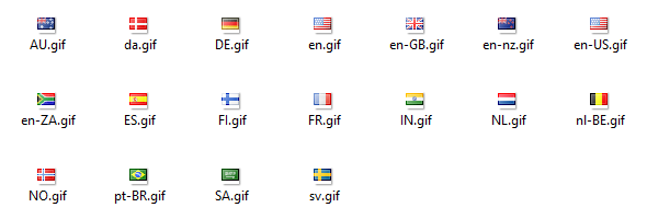 EPiServer default flag icons