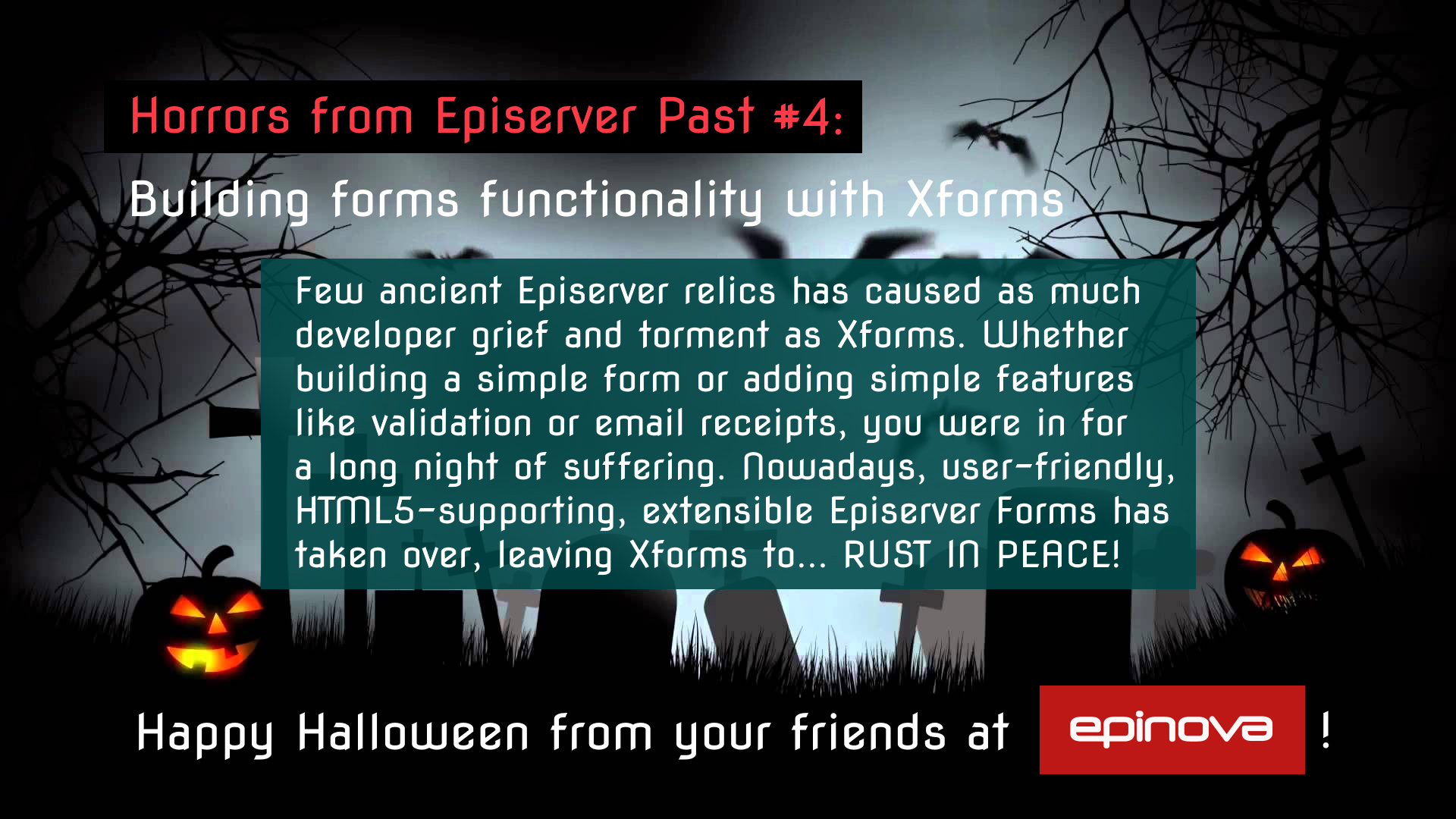 Humorous Halloween throwback to Episerver's XForms builder