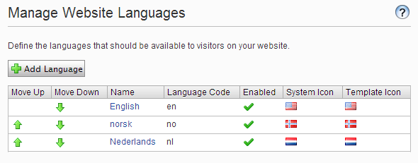 Manage website languages and flags in EPiServer