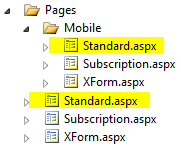 Project structure with separate mobile templates