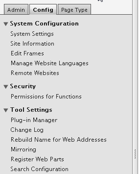 Config tab