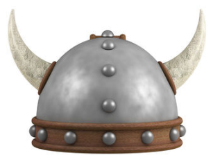 Horned helmet worn by The Berserker