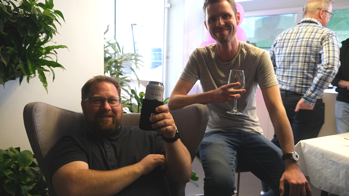 Audun og Olav på kontoret i Oslo under arrangementet Epinova Dialog 12. mai 2022