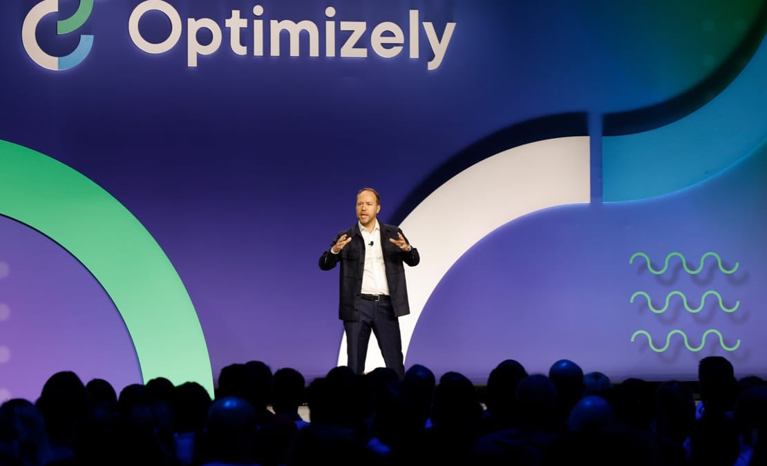 Optimizely CEO Alex Atzberger on stage at Opticon 2023
