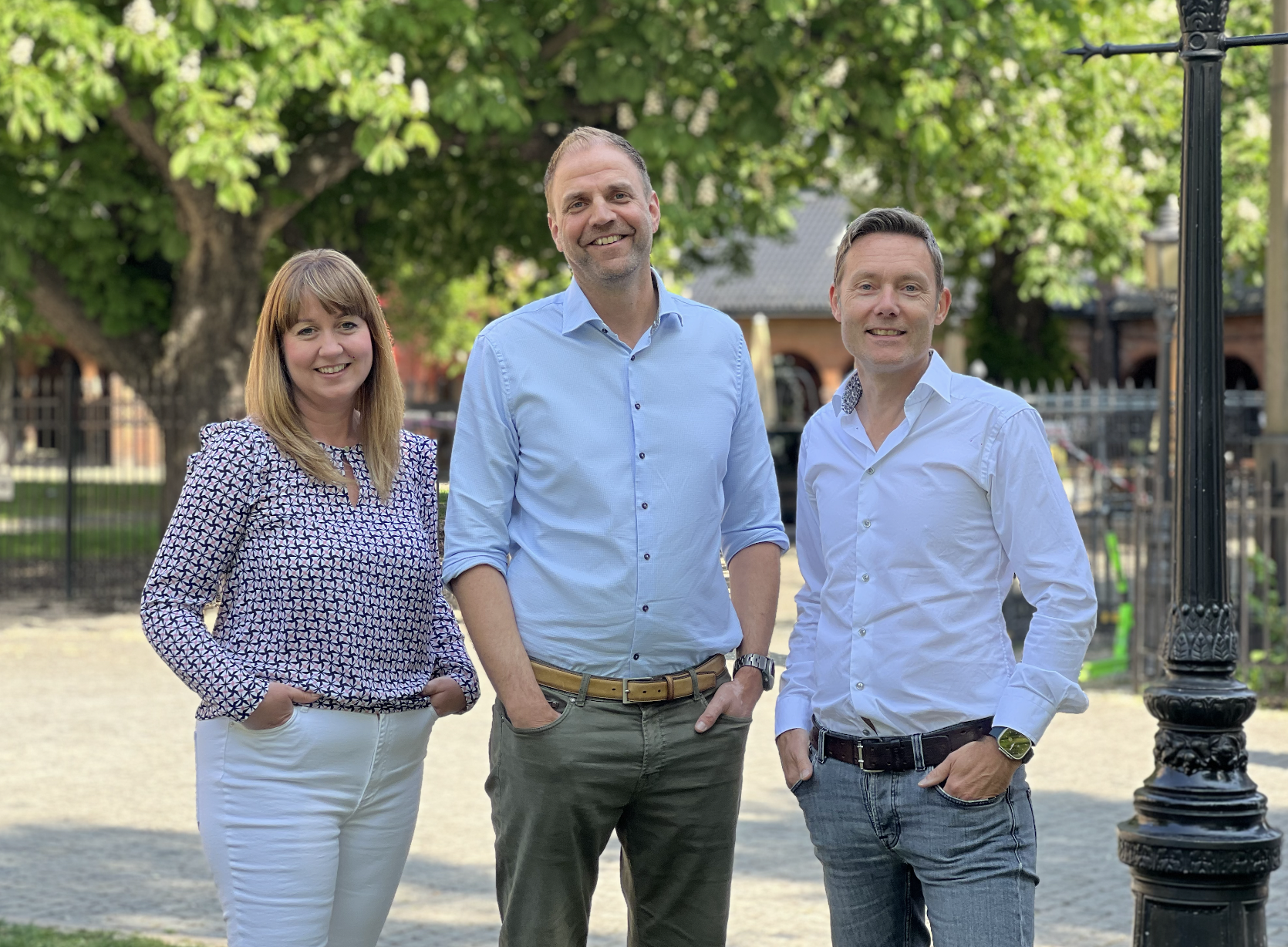 Gruppebilde av gruppelederne, fra venstre: Anniken Norderud, Kristian Borg og Magnus Vik Lagerberg. 